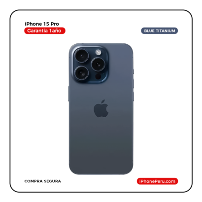 iPhone 15 Pro Titanio azul 256 GB eSIM Seminuevo en Perú