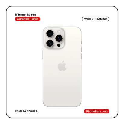 iPhone 15 Pro Titanio blanco 128 GB eSIM Seminuevo en Perú