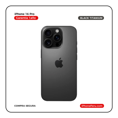 iPhone 16 Pro Titanio Negro 256 GB Seminuevo en Perú
