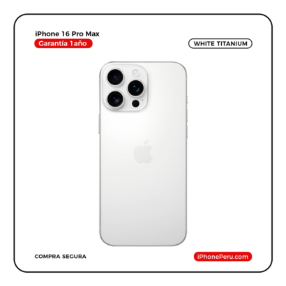 iPhone 16 Pro Max Titanio Blanco 256 GB Seminuevo en Perú